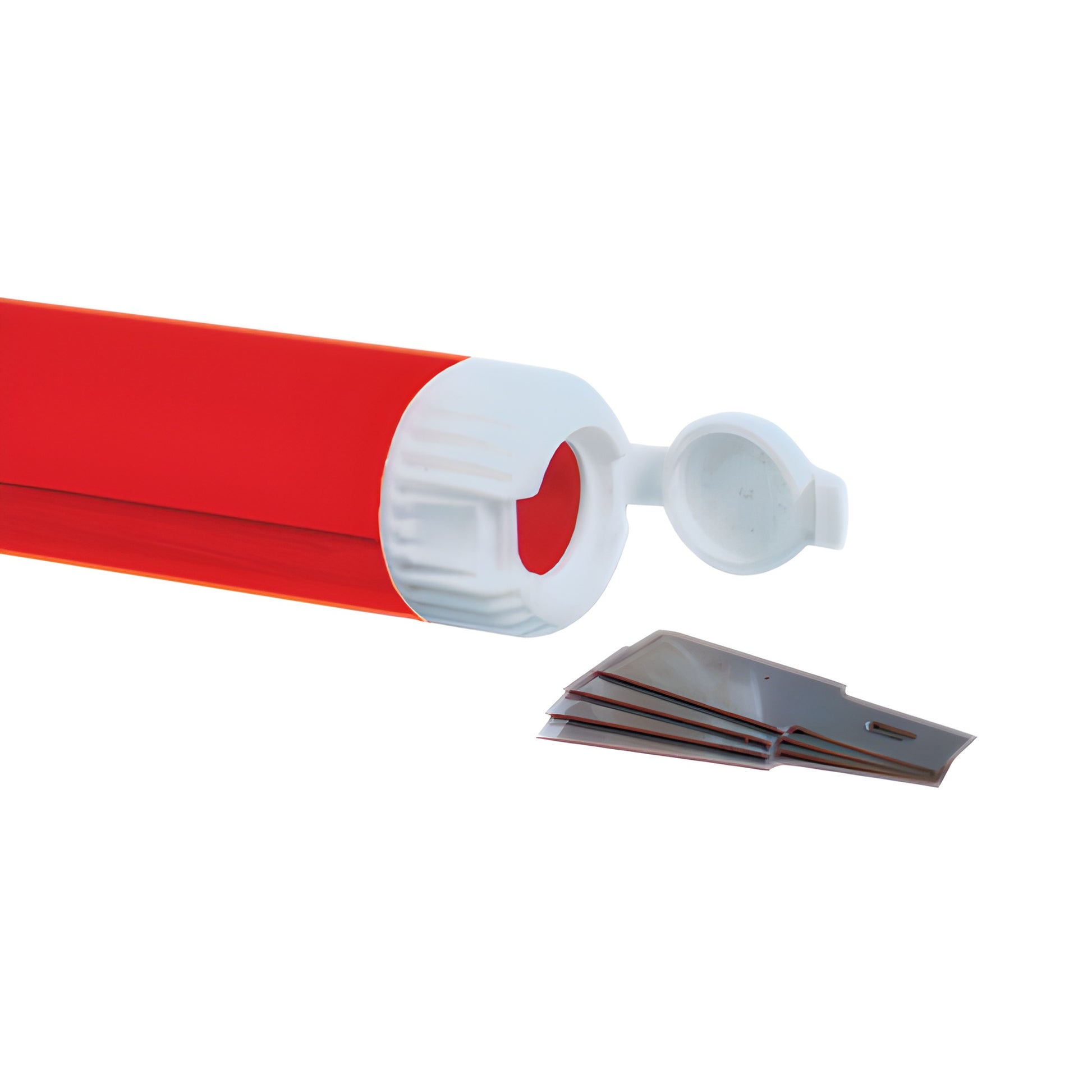 CRL Super Scraper SC300 - red-handled quick-change metal scraper with replaceable blade and clear safety cap.