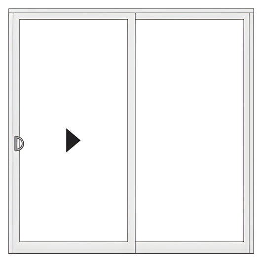 Series 3000 multi-track high-performance 2-panel sliding glass door, white frame, left operable (SKU SD30071)