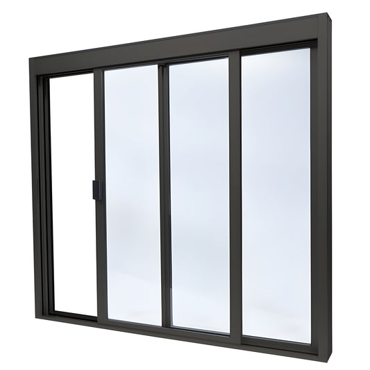 Duranodic bronze aluminum XO sliding service window ( 48 48), 1/4" tempered glass, manual slide