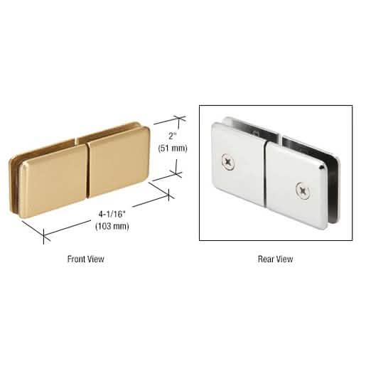 Satin Brass 180º Glass-to-Glass Movable Transom Clamp for sleek, modern designs.