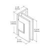 Polished chrome Vienna solid-brass shower hinge for 3/8-1/2" glass, square wall-mount design, SKU V1E044CH