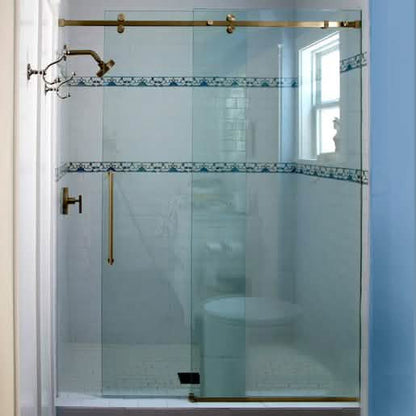 CRL Brushed Bronze Sliding Door System - 95" Deluxe Serenity Series, 180° Design