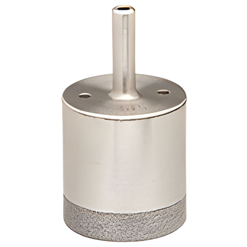 DCD electro-formed diamond glass drill bit - 2 in dia, 3/8 in reduced-round shank