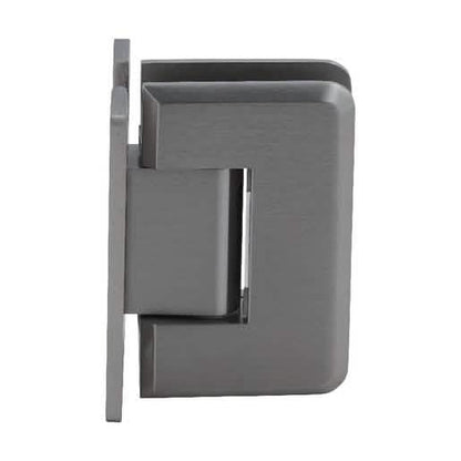 CRL Brushed Nickel Pinnacle 537 Series Wall Mount 'H' Back Plate Hinge, 5 Degree Pre-Set