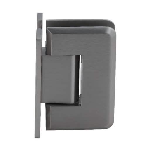 CRL Brushed Nickel Pinnacle 537 Series Wall Mount 'H' Back Plate Hinge, 5 Degree Pre-Set