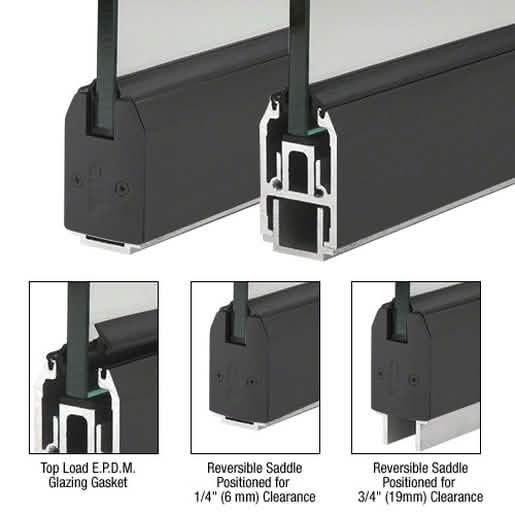 CRL Black Powder Coat Low Profile Tapered Sidelite Rail, 2-5/16" x 120" Length