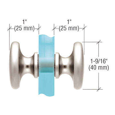 CRL Polished Nickel Back-to-Back Shower Door Knob Pair - Replacement