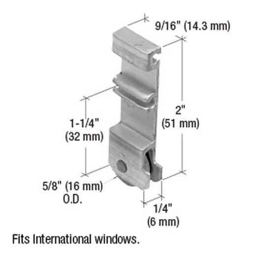 CRL Sling Window Roller with 5/8" Steel Wheel - Ideal for International Windows
