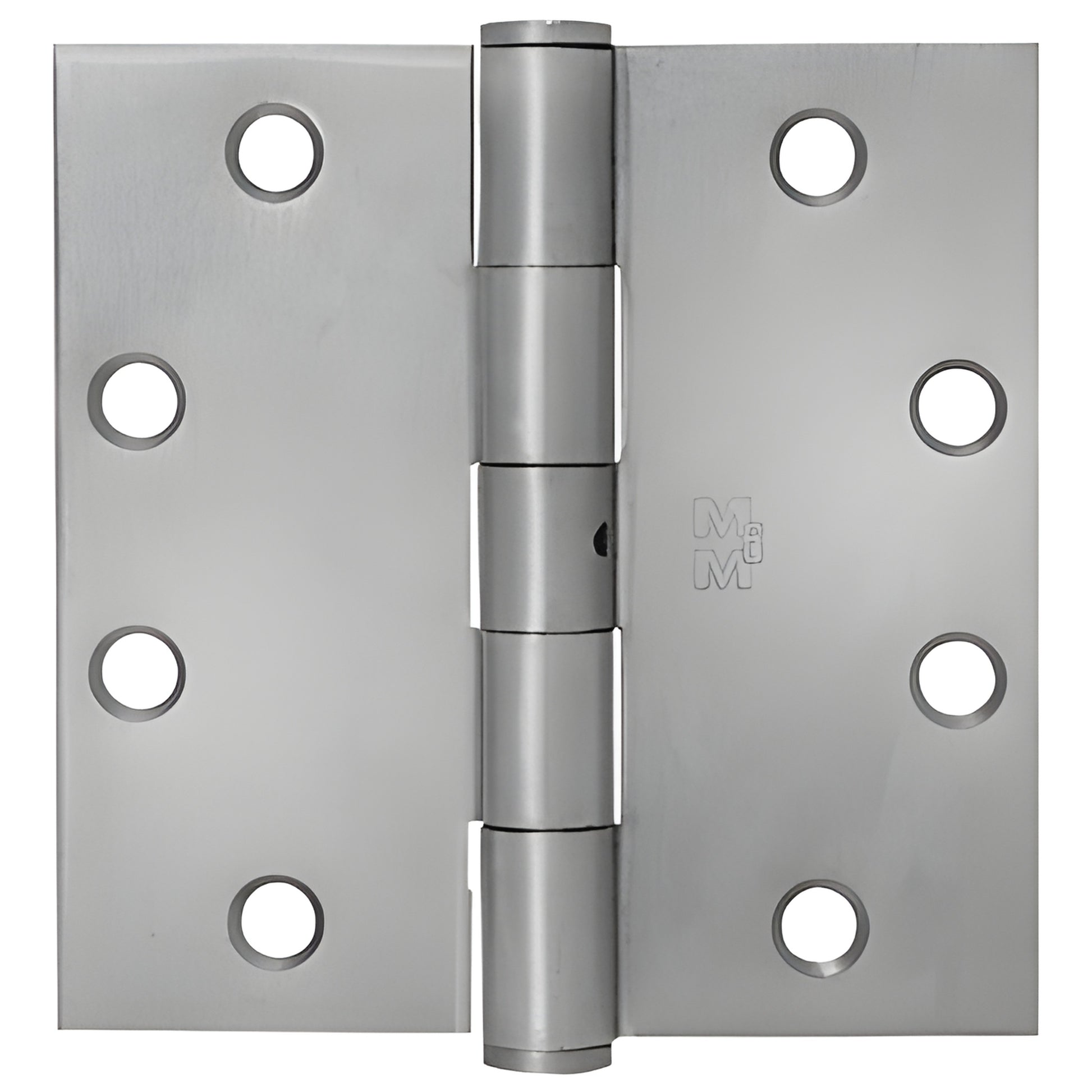 Dull chrome full-mortise square door hinge, removable pin, 4-1/2 in, plain bearing (SKU C4526D)