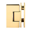 Polished brass square glass-to-glass shower hinge, self-centering 90 , for 8-12mm glass (GEN092BR)