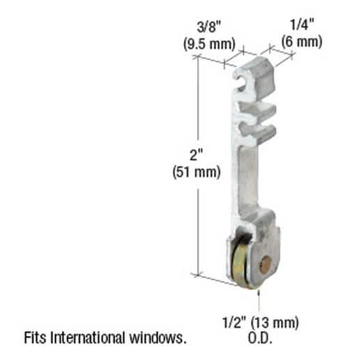 "CRL 1/2" Steel Sliding Window Roller for International Windows - Durable & Effortless Gli