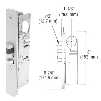 CRL 1-1/8" Backset Narrow Stile Left Hand Deadlatch Lock