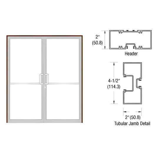 FR72522 aluminum double-door frame, black bronze anodized finish, 72x84 butt-hinge with tubular jamb and header detail.