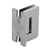 Polished nickel Pinnacle glass shower door hinge (SKU P1N037PN), brass wall mount for 8-12mm tempered glass, self centering.