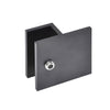 Oil-rubbed bronze square brass glass door stop (SKU DS12SQ10RB) for 1/2" (12mm) frameless shower doors, 2" x 2".