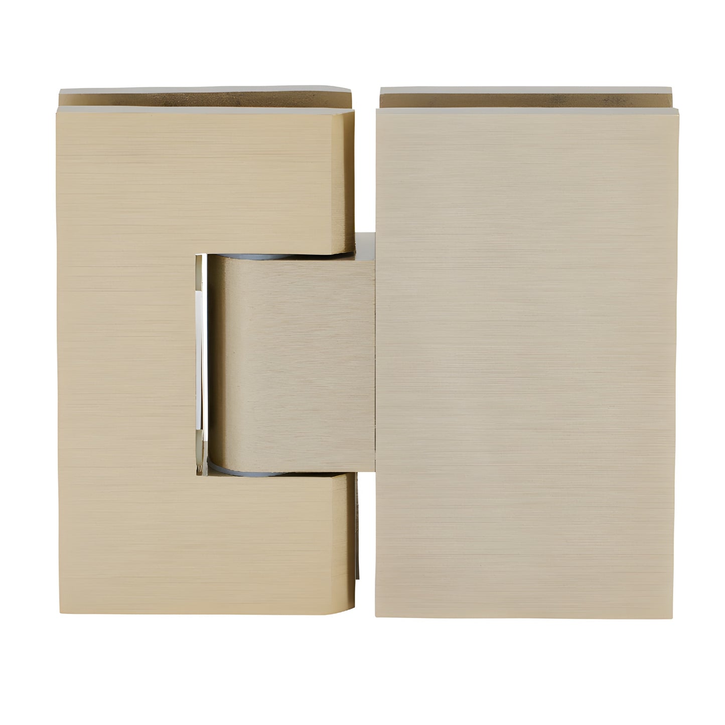 Brushed bronze squared brass Vienna adjustable glass-to-glass shower hinge (SKU V1E380BBRZ)
