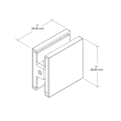 Matte black brass frameless shower Zero Clamp CCS4MBL for 3/8-1/2 in glass, low profile concealed design.