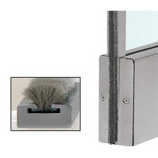 CRL Brushed Stainless Weatherstrip Kit & Aluminum Channel for 2" Low Profile Rail