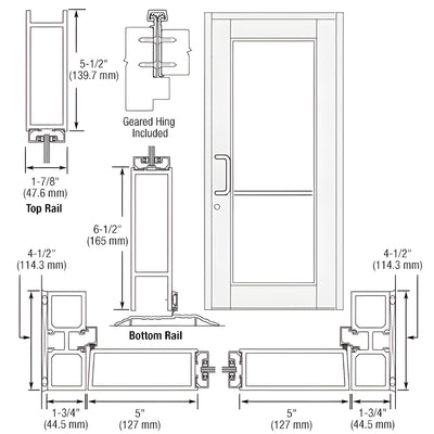 CRL-U.S. Aluminum Series 850 Durafront White Kynar Entrance Door