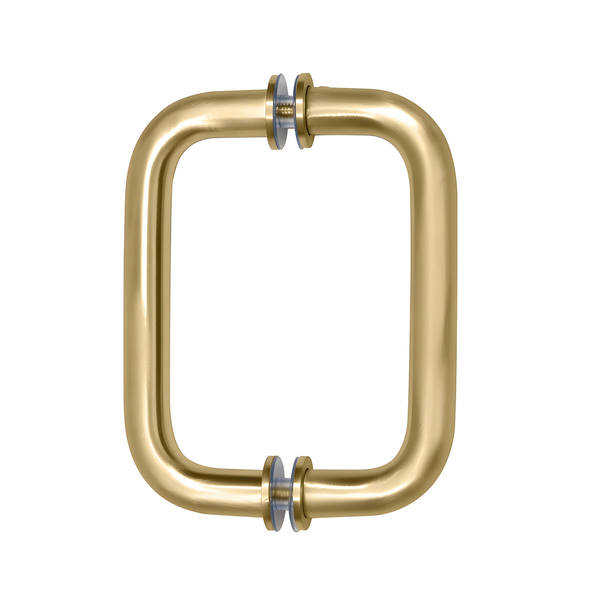 Solid brass 3/4" satin-brass back-to-back rectangular shower/cabinet pull handle, 6" C-C, SKU SPH6SB