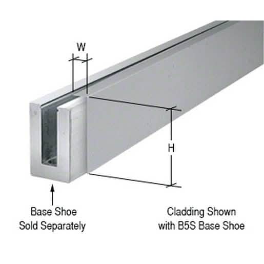 CRL Brushed Stainless 120" Cladding for B5S Series Aluminum Base Shoe - Sleek Finish