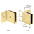 CRL Satin Brass Square Glass Clamp for Fixed Panel (Small Leg)