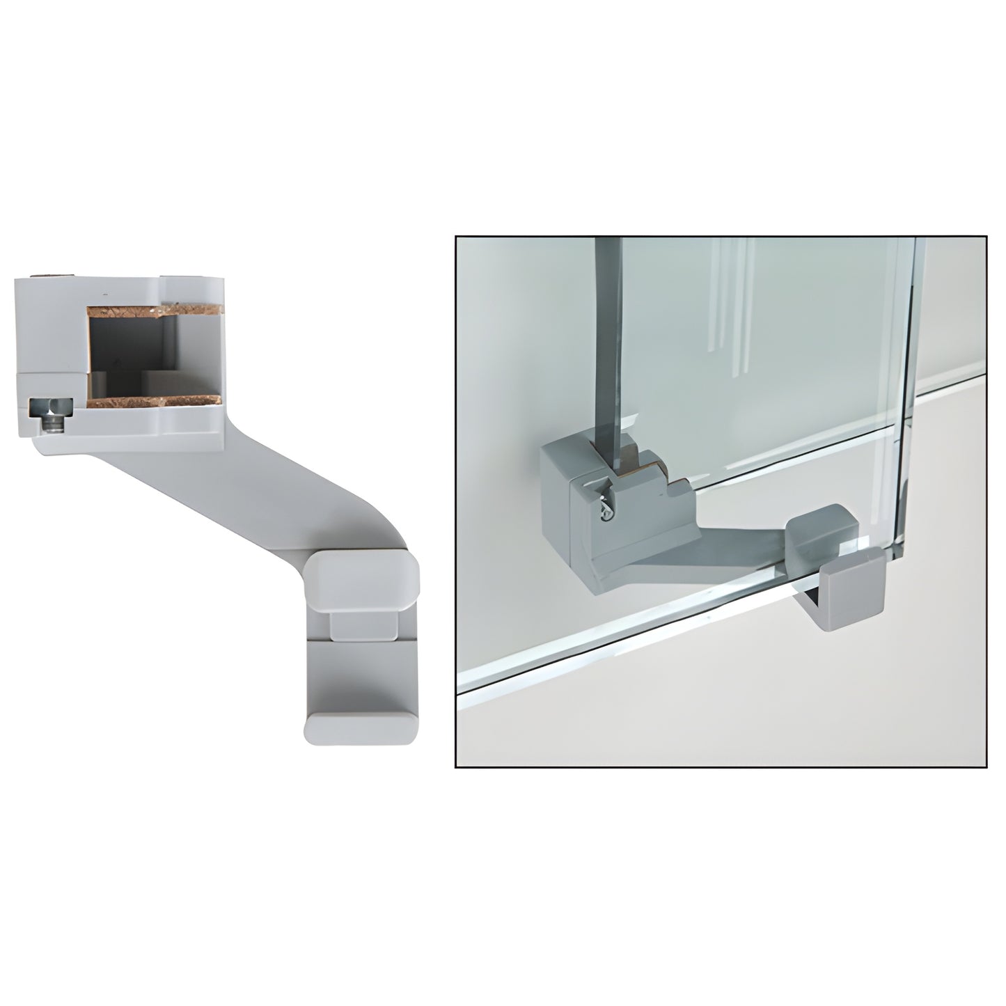 CRL3987R floor guide for CRL50 telescopic glass doors, adjustable for 5/16" or 3/8" (8/10mm), mounts without drilling glass.