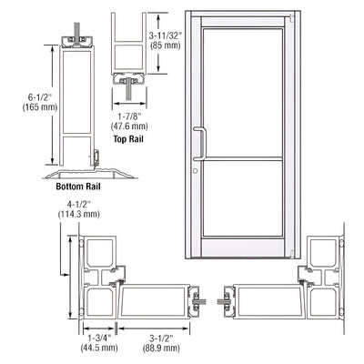 CRL-U.S. Aluminum 800 Durafront White KYNAR Offset Pivot Entry Door