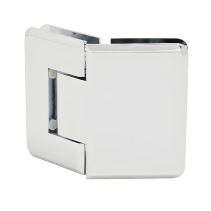 P1N345CH polished chrome Pinnacle adjustable glass-to-glass shower hinge, 135 beveled brass hinge for 8-12mm glass