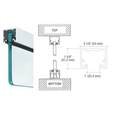 CRL Satin Anodized U-Channel w/ Top-Load Gasket 3/4in Glass 120in