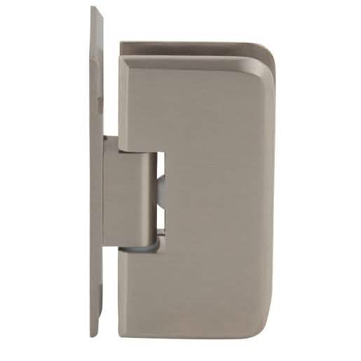 CRL Brushed Nickel Petite 044 Series Wall Mount Offset Back Plate Hinge, sleek design
