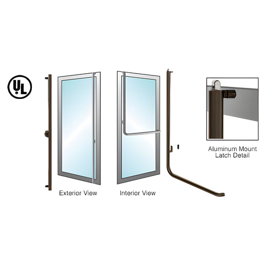 Oil-rubbed bronze aluminum access control handle for 1/2-3/4" tempered glass doors, left-hand reverse - SKU BP100F4AK0RB