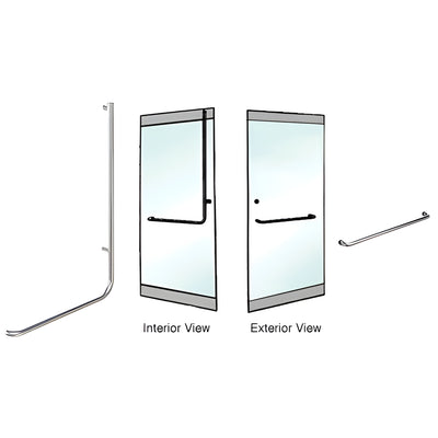CRL-Blumcraft® Brushed Stainless Right-Hand Dummy Door Handle Rail Mount A