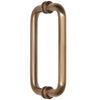Dark brushed bronze solid brass 8 in. back-to-back rectangular shower door pull, 3/4 in. dia for 1/4-1/2 in. glass