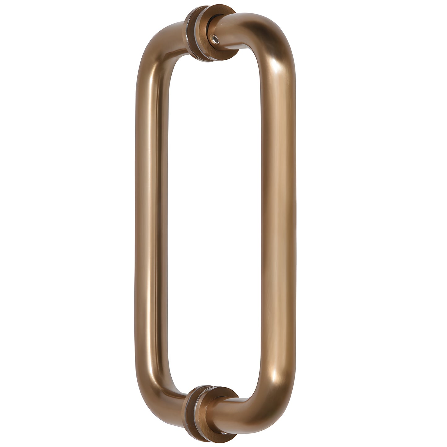 Dark brushed bronze solid brass 8 in. back-to-back rectangular shower door pull, 3/4 in. dia for 1/4-1/2 in. glass