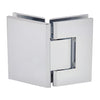 Polished chrome brass glass-to-glass shower hinge GEN345CH, square profile, adjustable for 8-12mm glass.