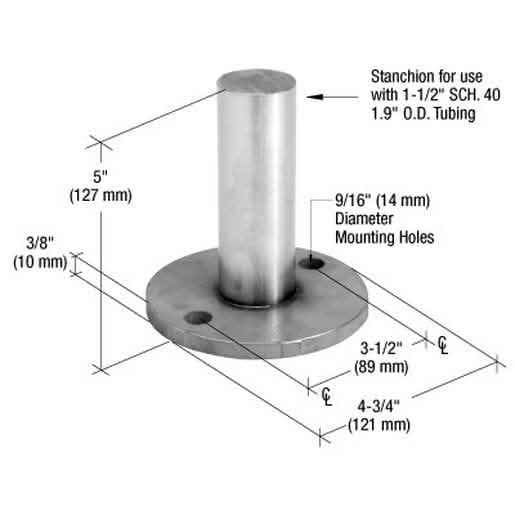 CRL P6 & P7 316 Stainless Steel Post Surface Mount Stanchion - Durable & Sleek Design