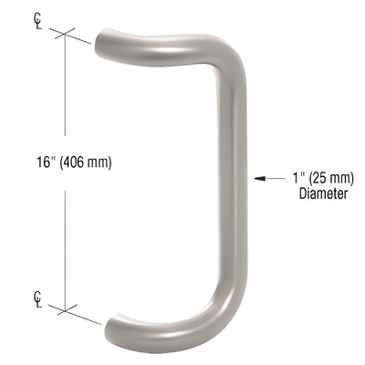 CRL Astral 16" Center-to-Center Clear Anodized Glass Door Pull Handle
