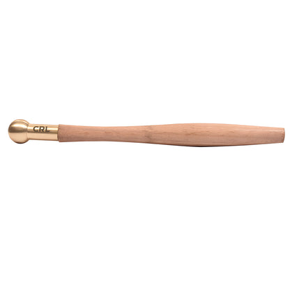 GT366 CRL glass tapper - 9in hickory handle with 3/4in solid brass ball and long brass ferrule.