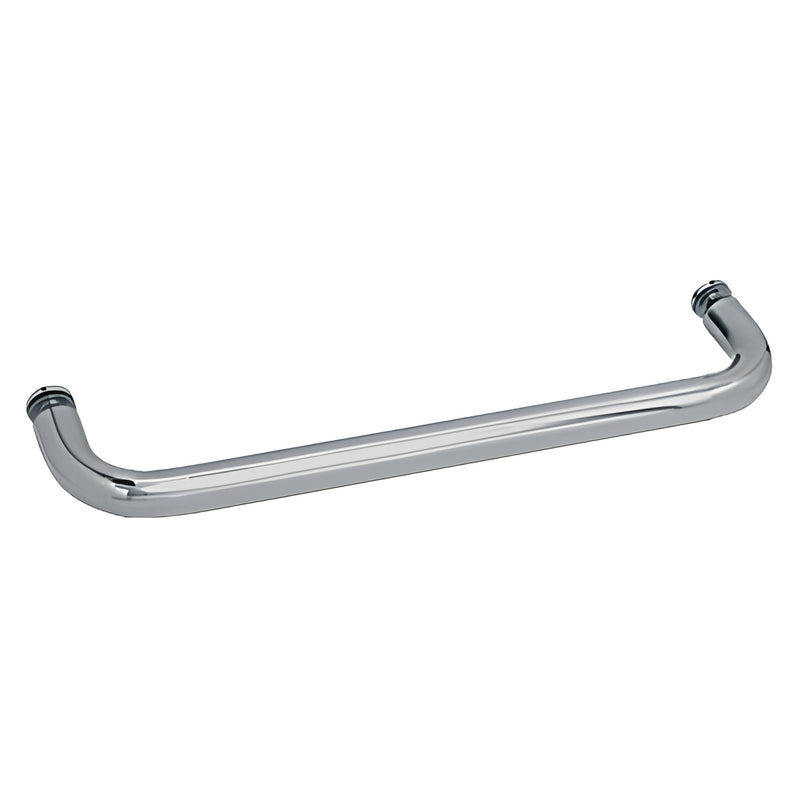 BMNW20BN brushed nickel 20" single-sided tubular towel bar for glass doors, 3/4" brass.