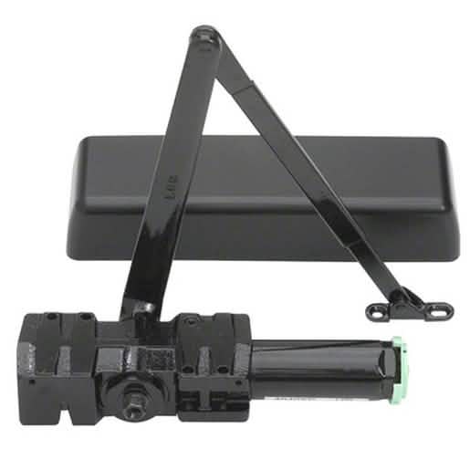 LCN Black ANSI Grade 1 Door Closer, Adjustable Spring Power, Size 1-6, Surface Mounted
