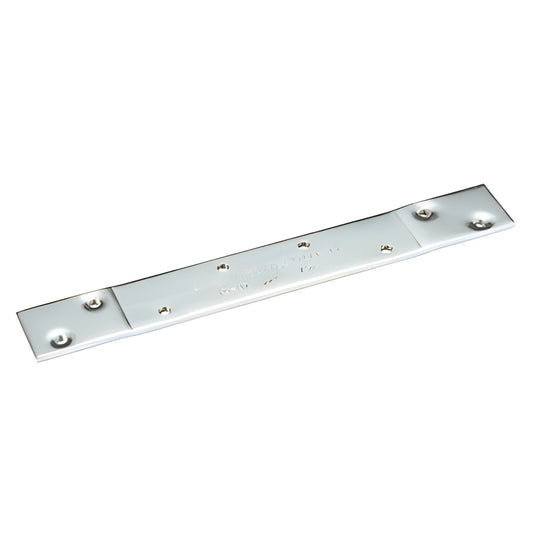 Chrome reinforcing plate for 5 in butt hinge, 8 tapped holes, 127 mm, CRL SKU 2302710