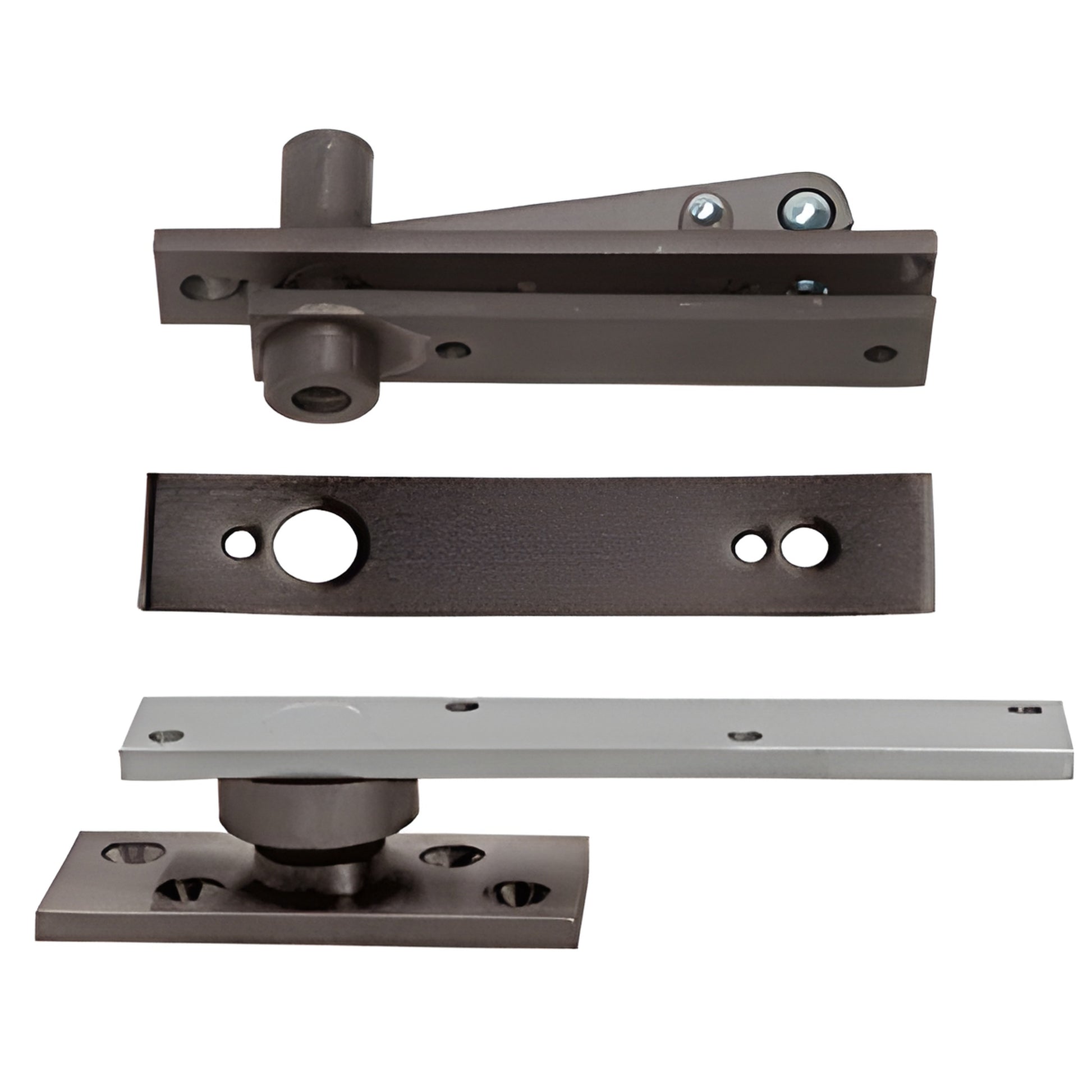 Rixson 370DU center-hung door pivot set, dark bronze aluminum components for heavy doors (up to 500 lb)