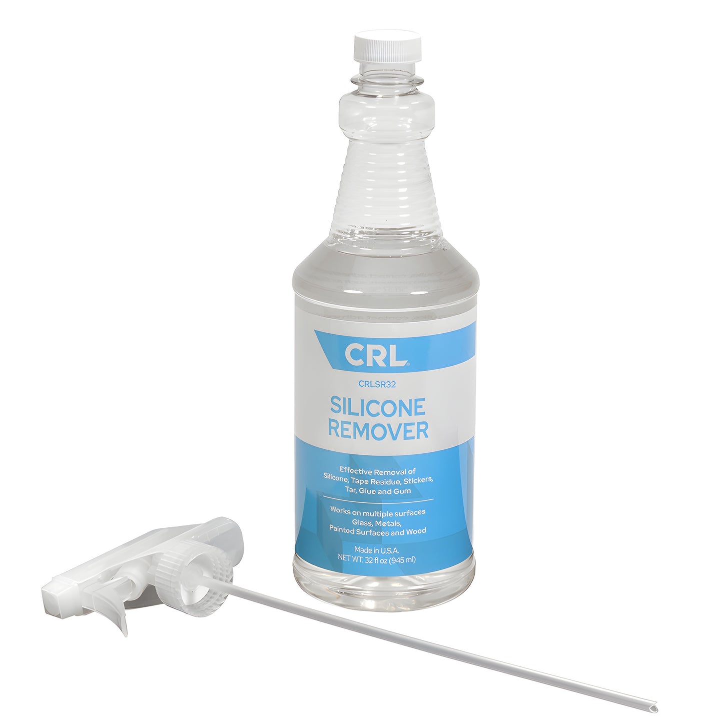 CRL Silicone Remover spray bottle, 32 oz (CRLSR32) - clear trigger-spray bottle for removing silicone, adhesives and tape res