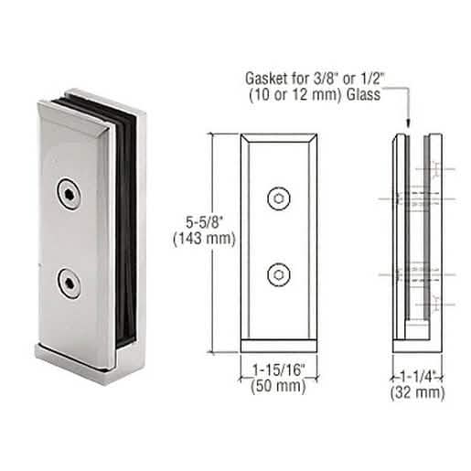 CRL Polished Stainless Frameless Windscreen Clamp - Two-Piece Side Mount for Secure Fit