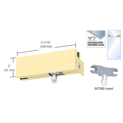 CRL Satin Brass Wall-Mounted Transom Patch for Glass Doors 1NT300