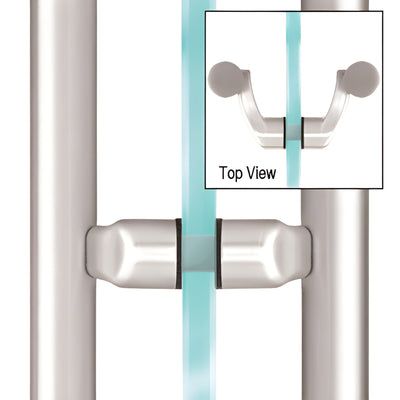CRL Polished Stainless Offset Mid-Post for Glass Door Ladder Pulls