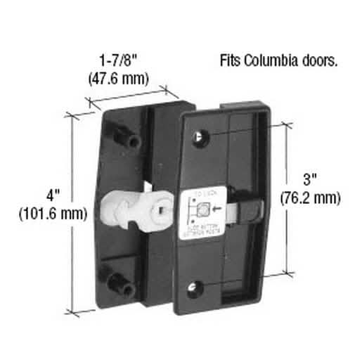 "CRL Sliding Screen Door Latch, 3" Screw Holes, Fits 1/2" Columbia Doors - Product Image 1