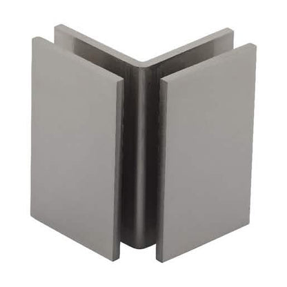 CRL Brushed Nickel Geneva Series Glass-to-Glass Bracket - Sleek, Durable, Modern Design