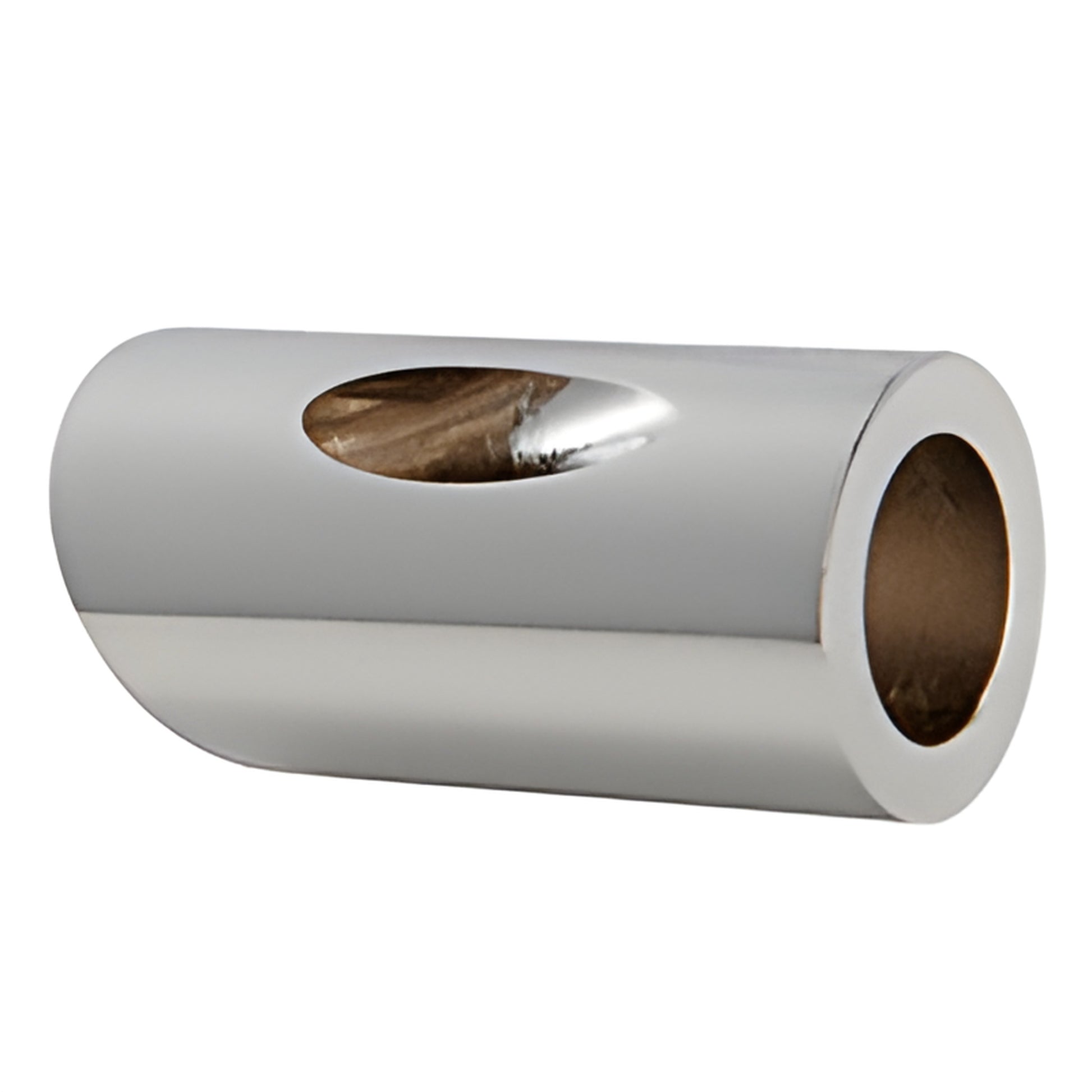 CRL 22 support bar bracket, solid brass, polished chrome finish (SKU SBB22CH), cylindrical angled end connector